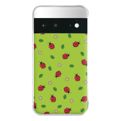 Ladybugs And Flowers - Spring Patterns Phone Case for Google Pixel 6a