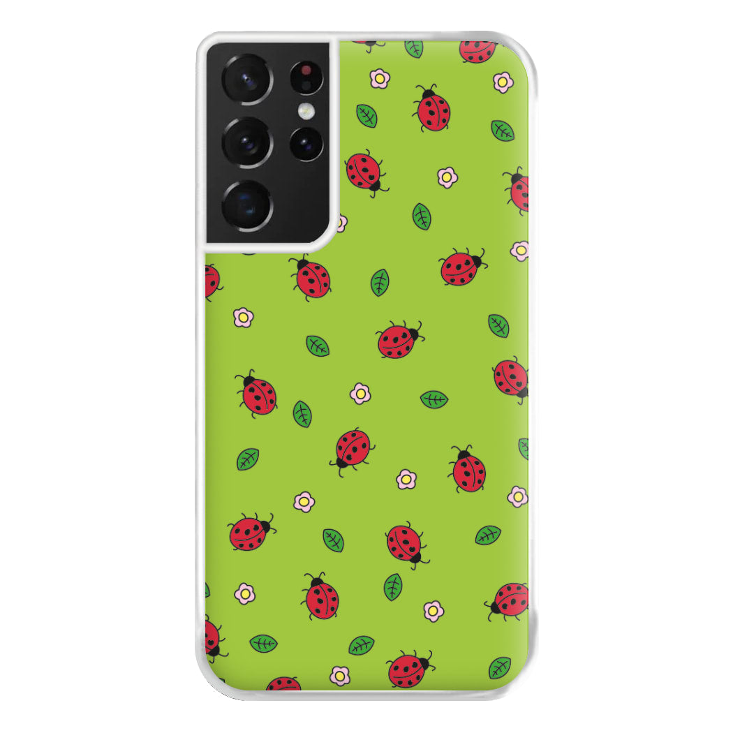 Ladybugs And Flowers - Spring Patterns Phone Case for Galaxy S21 Ultra