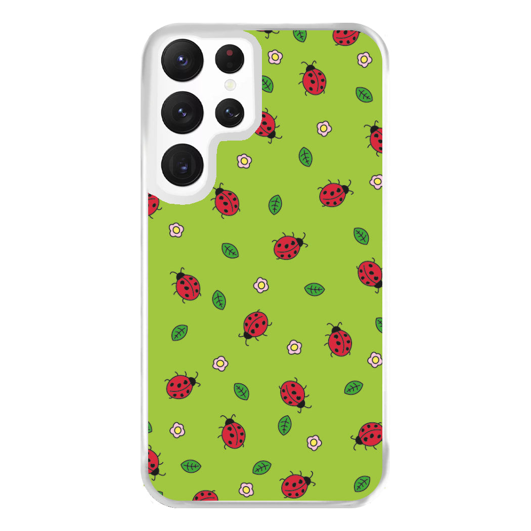 Ladybugs And Flowers - Spring Patterns Phone Case for Galaxy S22 Ultra