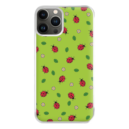 Ladybugs And Flowers - Spring Patterns Phone Case for iPhone 13 Pro Max