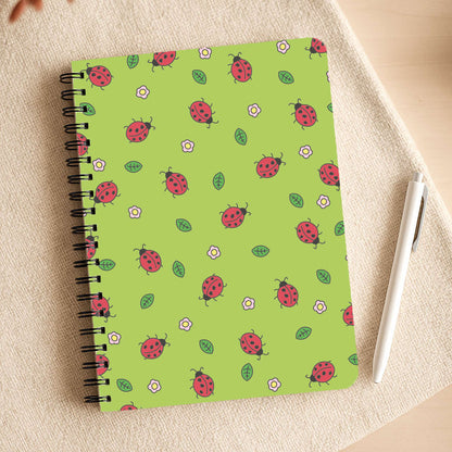 Ladybugs And Flowers - Spring Patterns Notepad