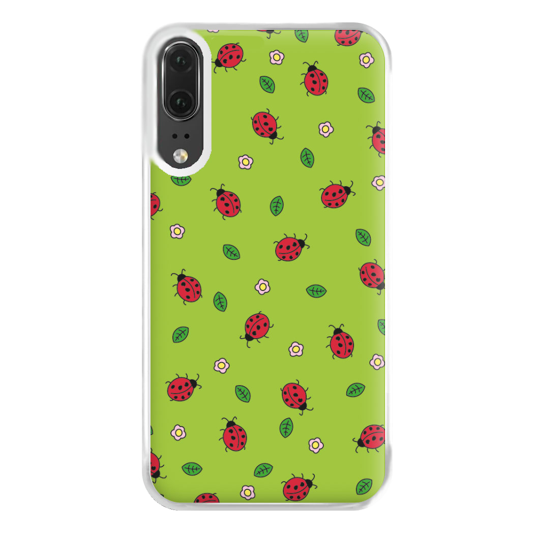 Ladybugs And Flowers - Spring Patterns Phone Case for Huawei P20