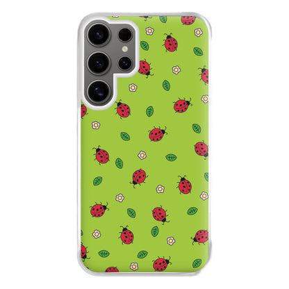 Ladybugs And Flowers - Spring Patterns Phone Case for Galaxy S24 Ultra