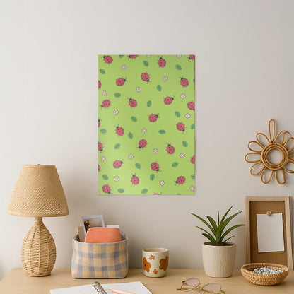 Ladybugs And Flowers - Spring Patterns Art Print