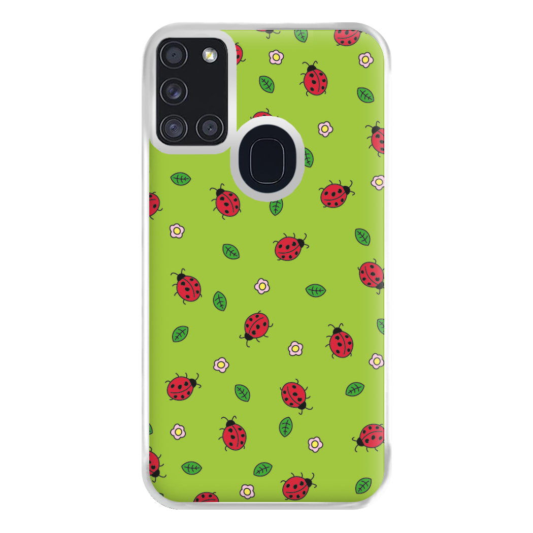 Ladybugs And Flowers - Spring Patterns Phone Case for Galaxy A21s