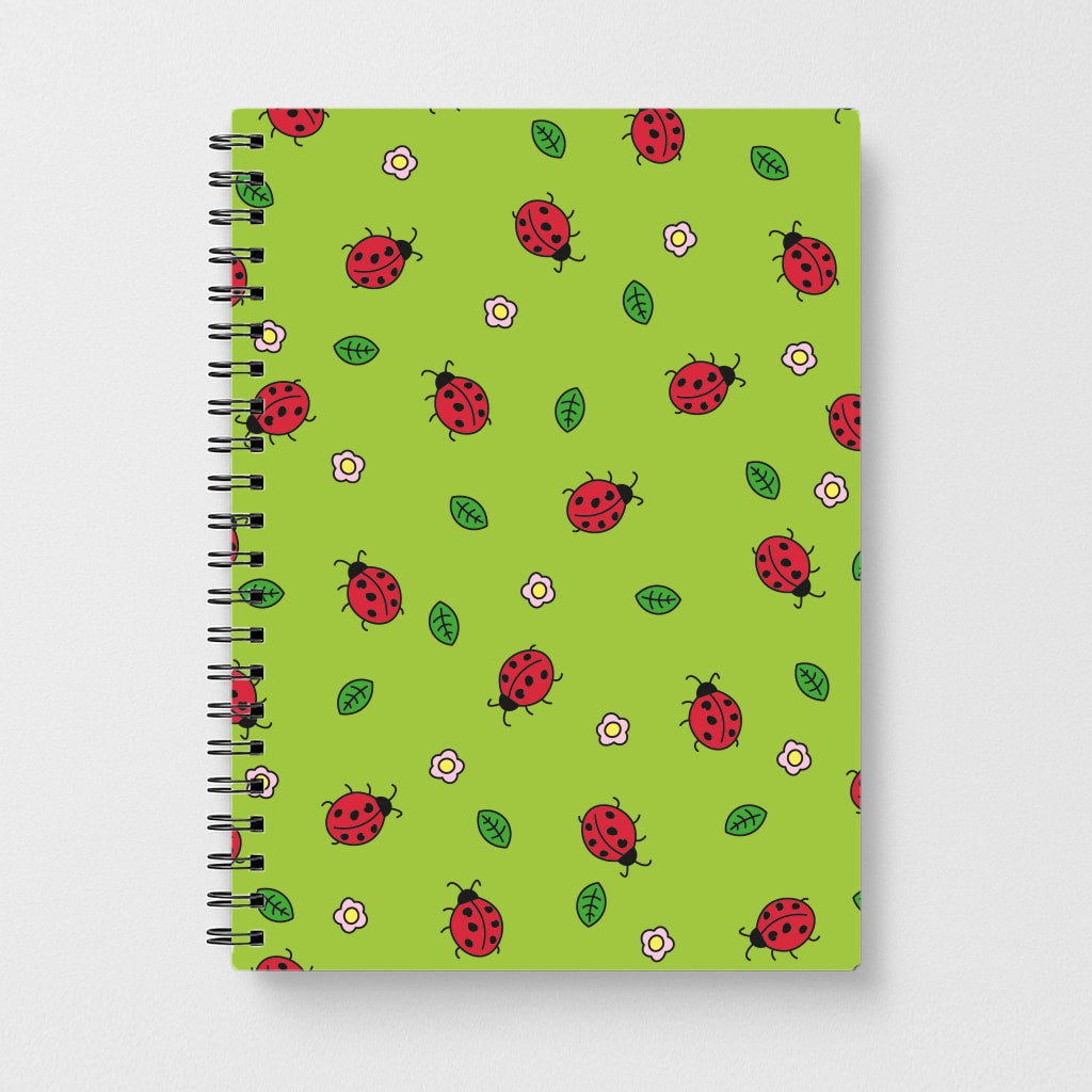 Ladybugs And Flowers - Spring Patterns Notebook
