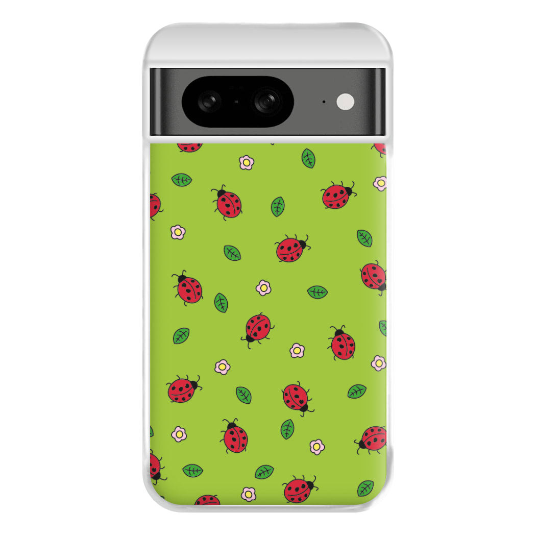 Ladybugs And Flowers - Spring Patterns Phone Case for Google Pixel 8