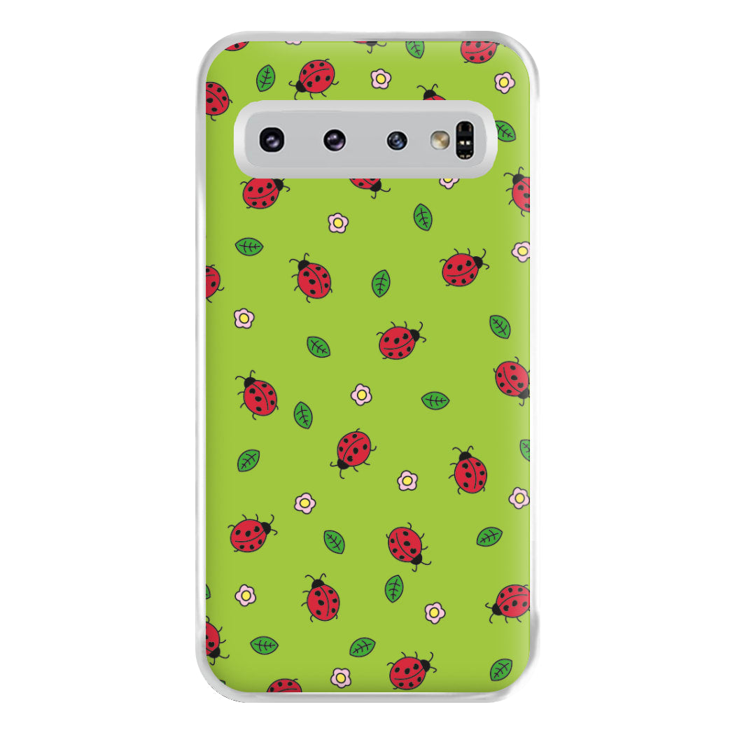 Ladybugs And Flowers - Spring Patterns Phone Case for Galaxy S10 Plus