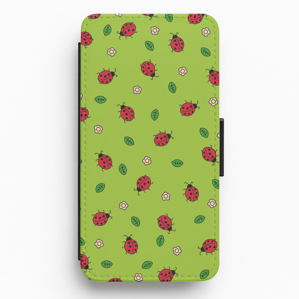 Ladybugs And Flowers - Spring Patterns Flip / Wallet Phone Case