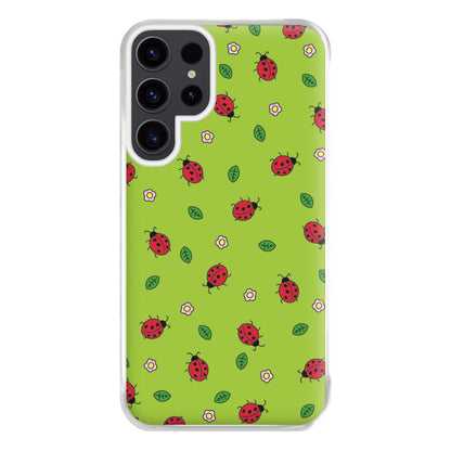 Ladybugs And Flowers - Spring Patterns Phone Case for Galaxy S23 Ultra