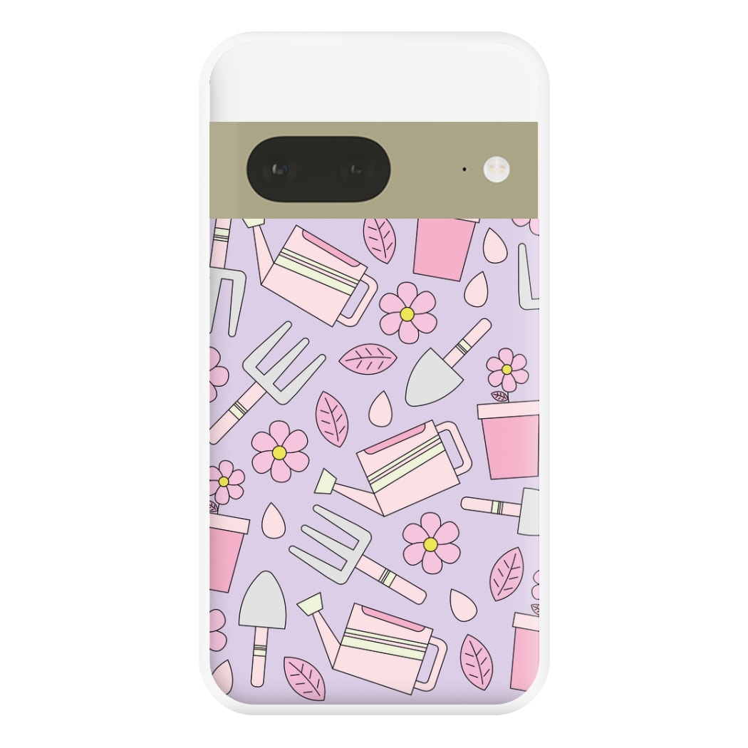 Gardening Tools - Spring Patterns Phone Case for Google Pixel 7a