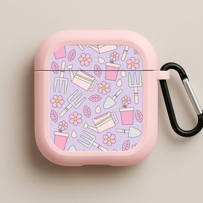 Gardening Tools - Spring Patterns Pink AirPods Case