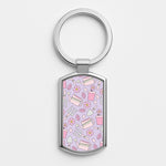 Gardening Tools - Spring Patterns Silver Keyring