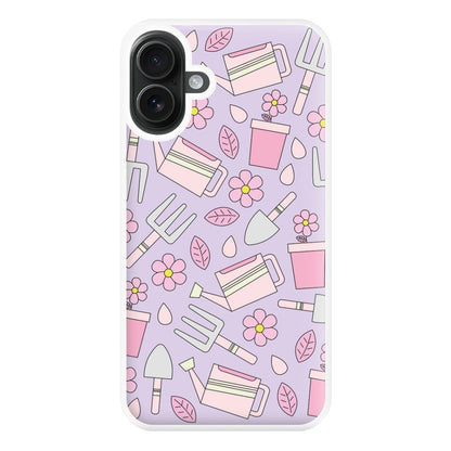 Gardening Tools - Spring Patterns Phone Case for iPhone 16 Plus