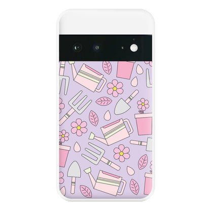 Gardening Tools - Spring Patterns Phone Case for Google Pixel 6a