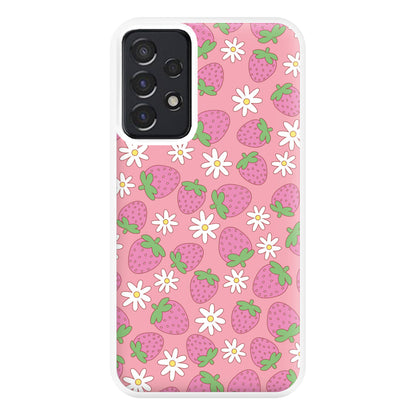 Pink Strawberries - Spring Patterns Phone Case for Galaxy A52 / A52s