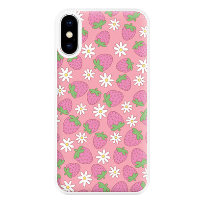 Pink Strawberries - Spring Patterns Phone Case for iPhone XS Max