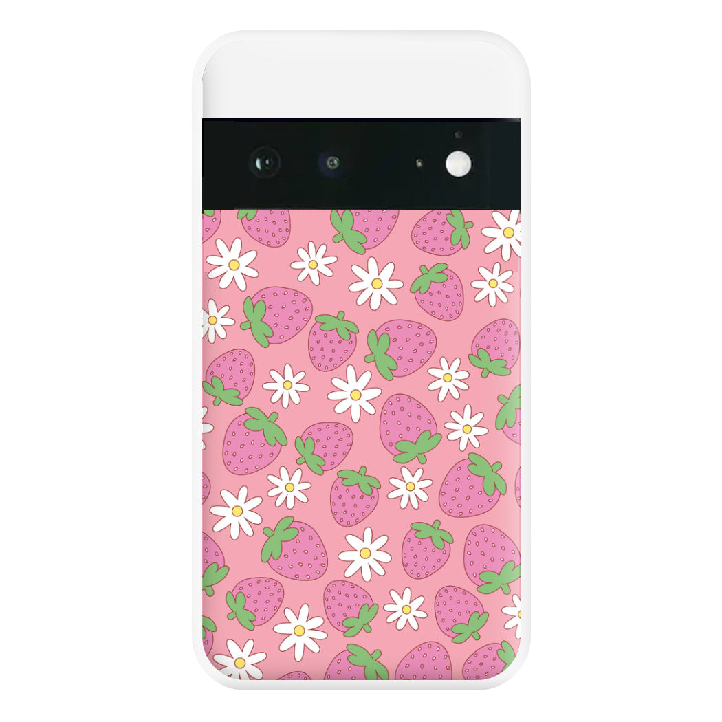 Pink Strawberries - Spring Patterns Phone Case for Google Pixel 6a