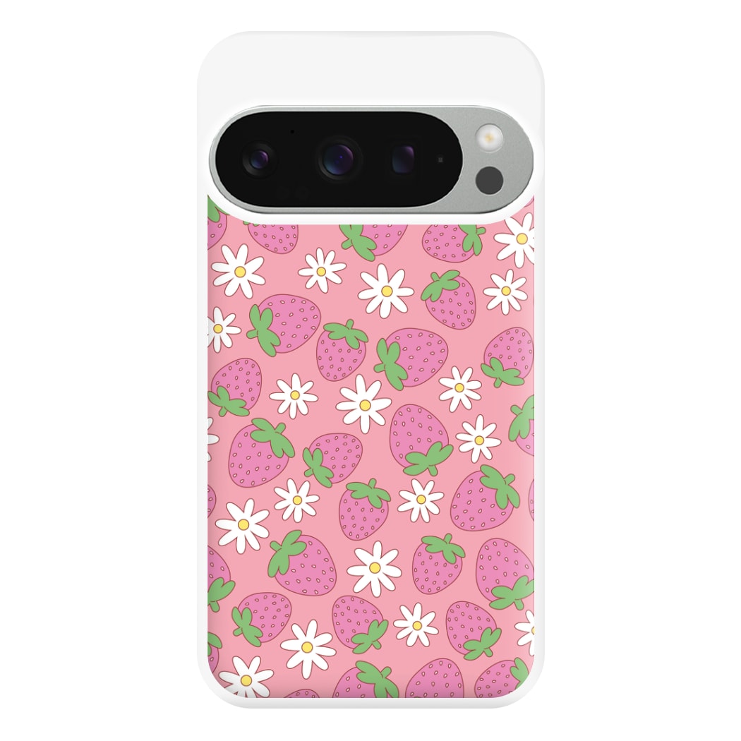 Pink Strawberries - Spring Patterns Phone Case for Google Pixel 9 Pro XL