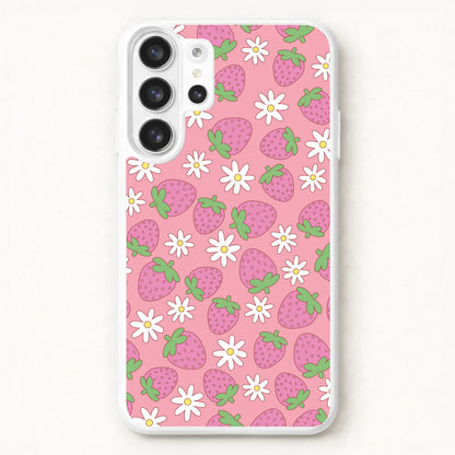 Pink Strawberries - Spring Patterns Phone Case for Galaxy S26 Ultra