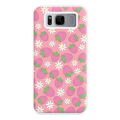 Pink Strawberries - Spring Patterns Phone Case for Galaxy S8 Plus