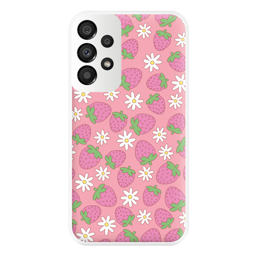 Pink Strawberries - Spring Patterns Phone Case for Galaxy A33