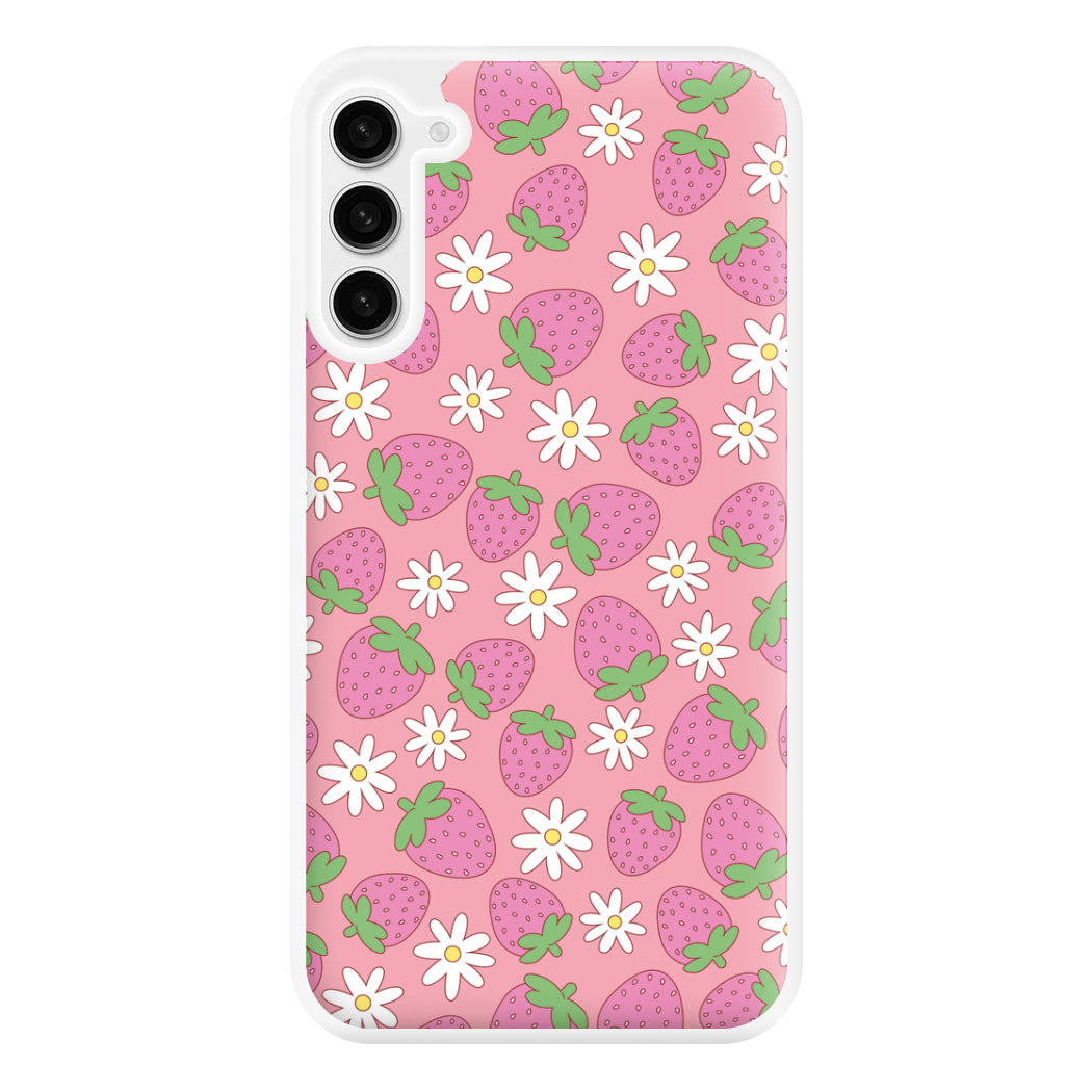 Pink Strawberries - Spring Patterns Phone Case for Galaxy S23FE