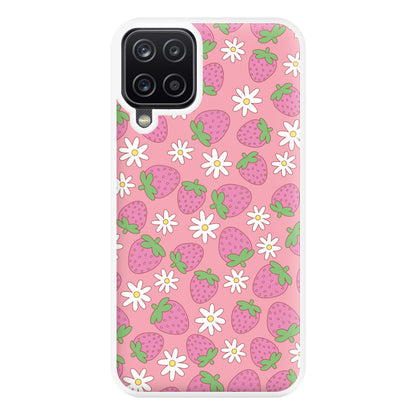 Pink Strawberries - Spring Patterns Phone Case for Galaxy A12