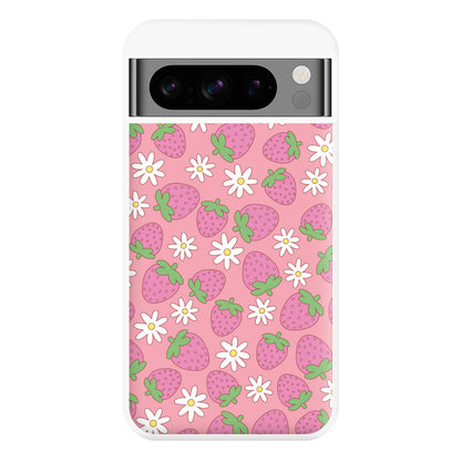 Pink Strawberries - Spring Patterns Phone Case for Google Pixel 8 Pro