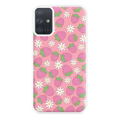 Pink Strawberries - Spring Patterns Phone Case for Galaxy A71