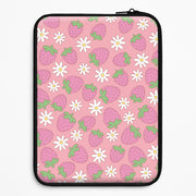 Pink Strawberries - Spring Patterns Laptop Sleeve 1