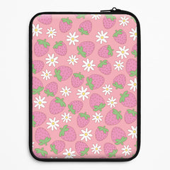 Pink Strawberries - Spring Patterns Laptop Sleeve