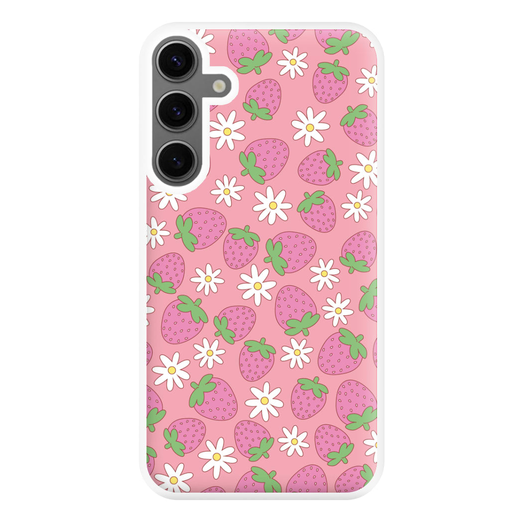 Pink Strawberries - Spring Patterns Phone Case for Galaxy S24FE