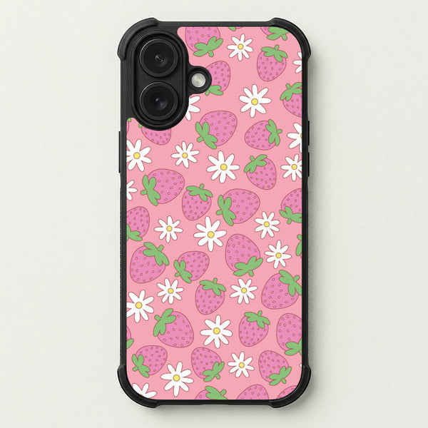 Pink Strawberries - Spring Patterns Phone Case — Bumper case