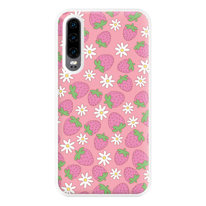 Pink Strawberries - Spring Patterns Phone Case for Huawei P30