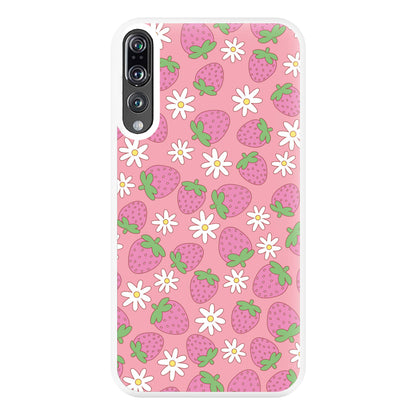 Pink Strawberries - Spring Patterns Phone Case for Huawei P20 Pro