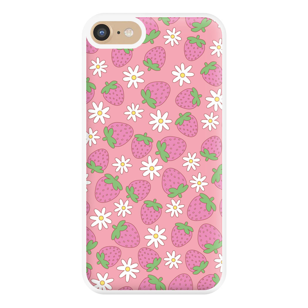 Pink Strawberries - Spring Patterns Phone Case for iPhone 6 / 7 / 8 / SE