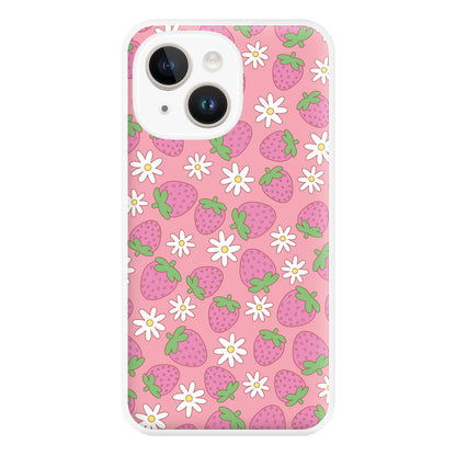 Pink Strawberries - Spring Patterns Phone Case for iPhone 14 Plus