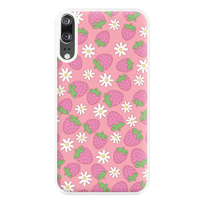 Pink Strawberries - Spring Patterns Phone Case for Huawei P20