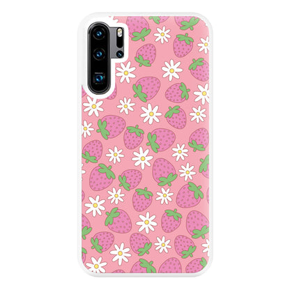 Pink Strawberries - Spring Patterns Phone Case for Huawei P30 Pro