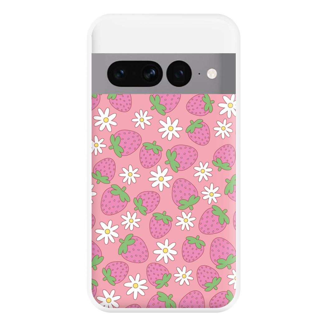 Pink Strawberries - Spring Patterns Phone Case for Google Pixel 7 Pro