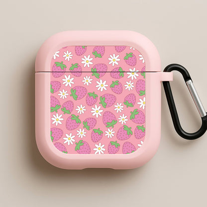 Pink Strawberries - Spring Patterns Pink AirPods Case