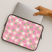 Pink Strawberries - Spring Patterns Laptop Sleeve 2