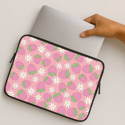 Pink Strawberries - Spring Patterns MacBook Case