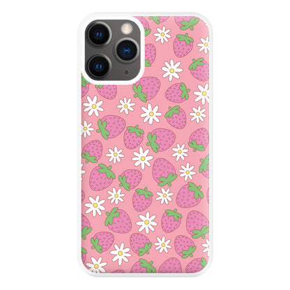 Pink Strawberries - Spring Patterns Phone Case for iPhone 12 Pro Max