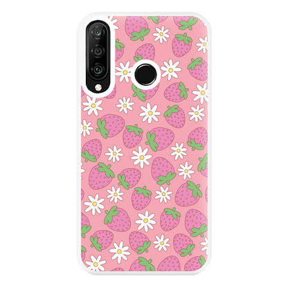 Pink Strawberries - Spring Patterns Phone Case for Huawei P30 Lite