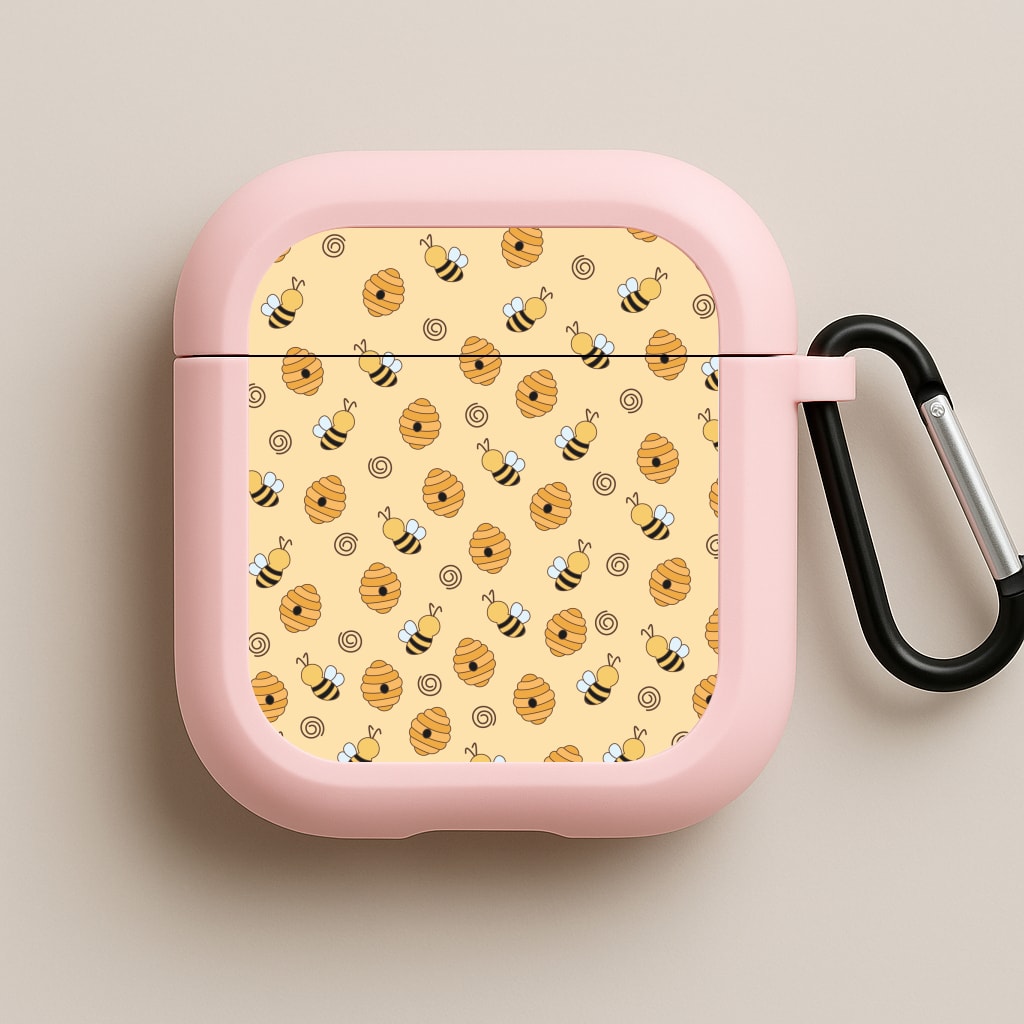 Honey Bees - Spring Patterns Pink AirPods Case