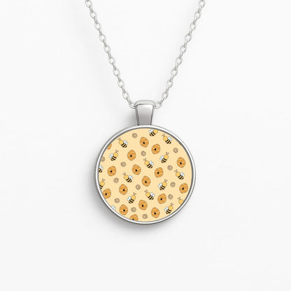 Honey Bees - Spring Patterns Circle Necklace