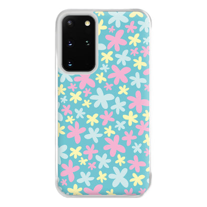 Blue, Pink And Yellow Flowers - Spring Patterns Phone Case for Galaxy S20 Plus