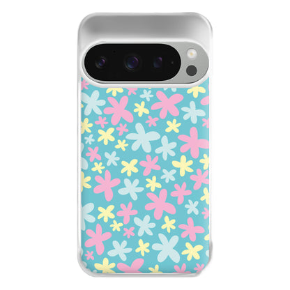 Blue, Pink And Yellow Flowers - Spring Patterns Phone Case for Google Pixel 9 Pro XL